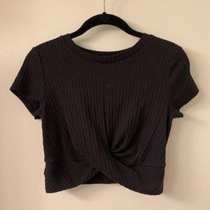 Forever 21 Crop Top Set (Black & Yellow)